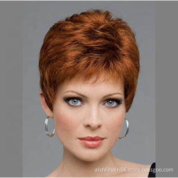Aishili saffron yellow synthetic wig silky straight hair best selling female high quality wigs
